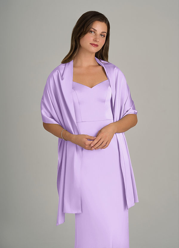 front Azazie Matching Color Ireland Stretch Satin Shawl