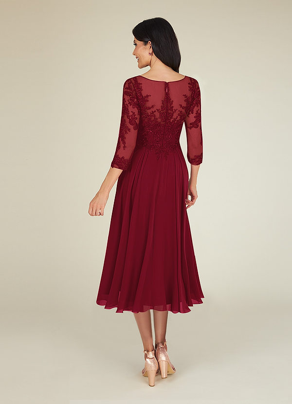 Azazie Marge Mother of the Bride Dresses A-Line Lace Tea-Length Dress image2