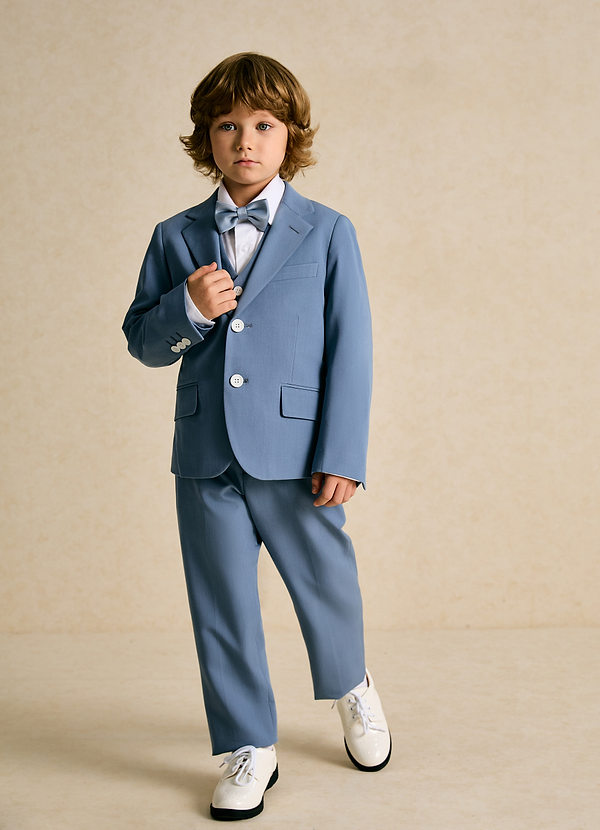 front Oliver Niños Negro Traje de 5 piezas