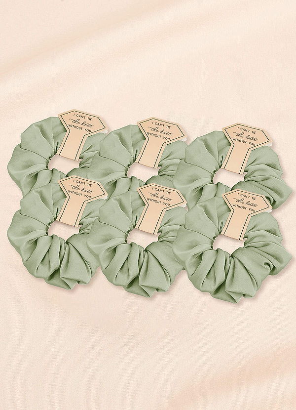 front Six-Piece Bridesmaid Stretch Satin Over Size Scrunchie Set