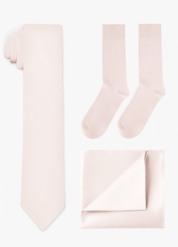 front Matching Skinny Tie & Pocket Square & Socks Set