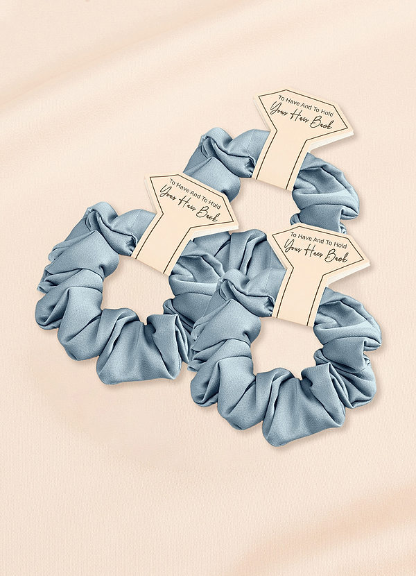 front Matching Color Bridesmaid Stretch Satin Regular Size Scrunchies
