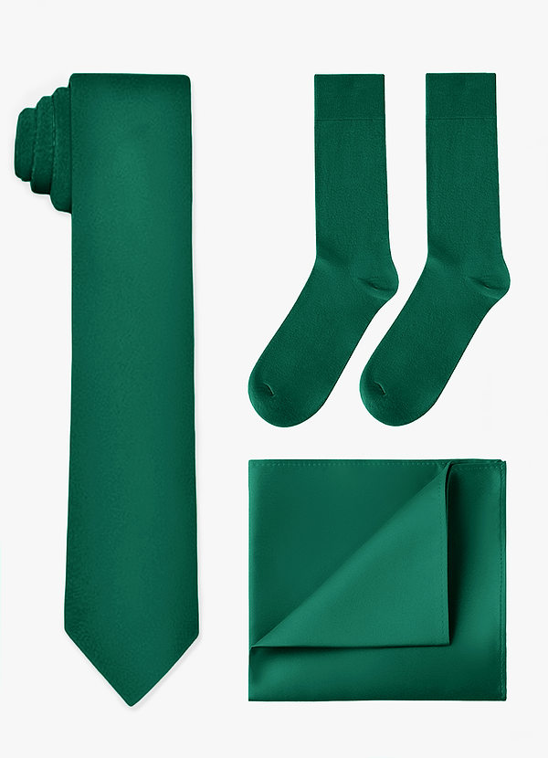 front Matching Wide Tie & Pocket Square & Socks Set
