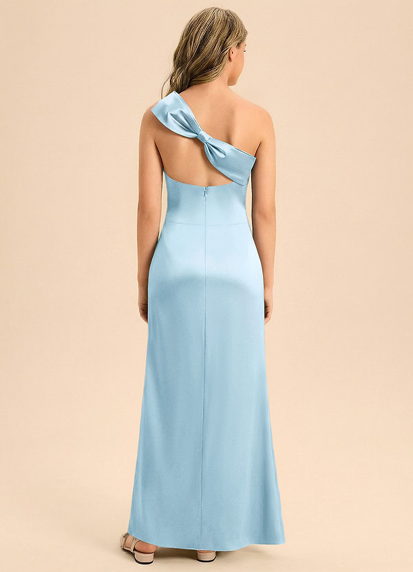 Azazie Eulalie Junior Klä av Sjöjungfru i Stretch Satin Rosett image1