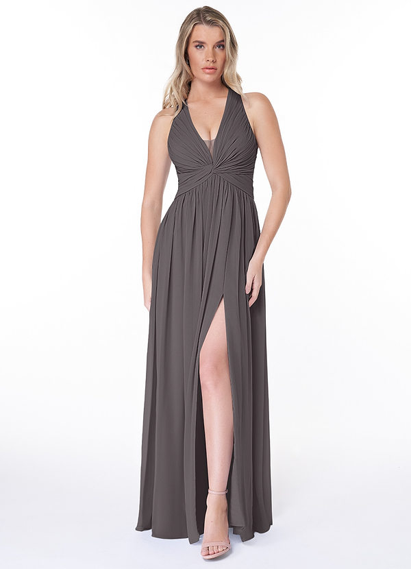 Azazie Jaclyn Bridesmaid Dresses A-Line Pleated Chiffon Floor-Length Dress image1