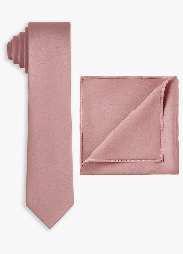 front Stretch Satin Skinny Tie and Pocket Square Set