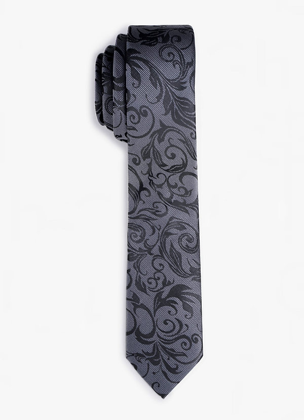 front Abstract Floral Skinny Tie