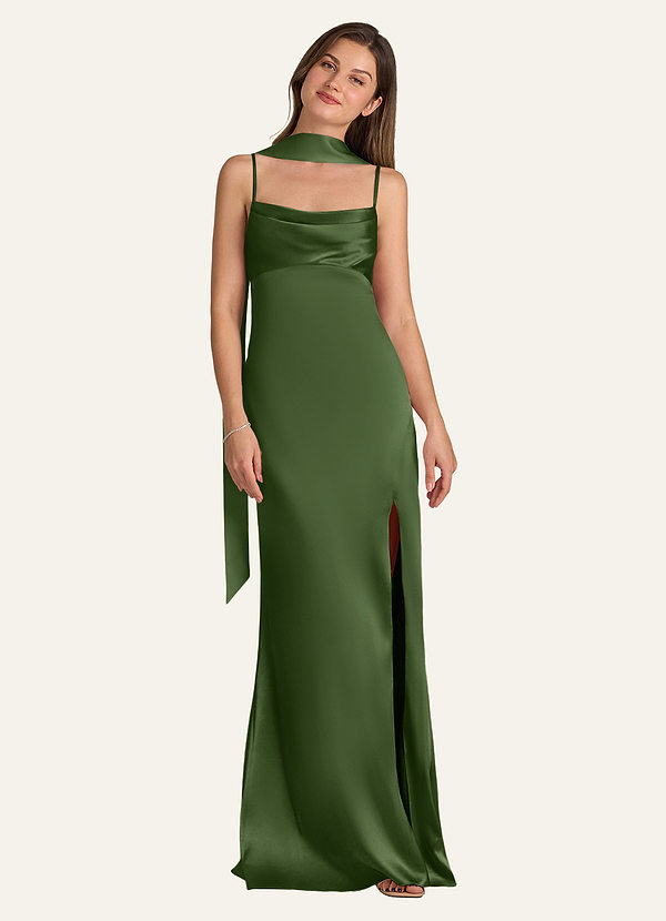 front Azazie Matchande färg Matt Satin Scarf