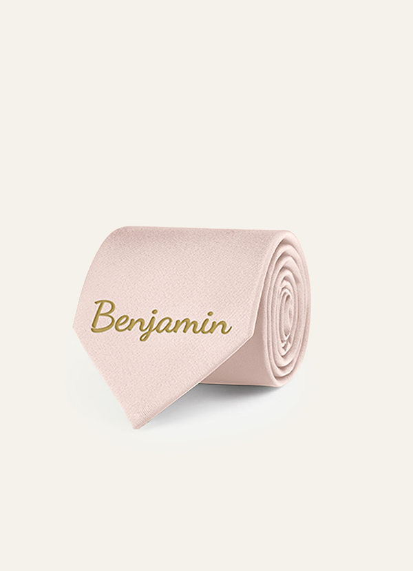 front Personlig broderad bred slips i stretchsatin