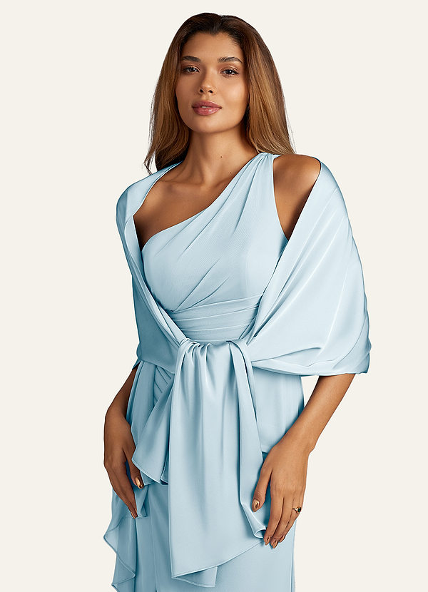 front Azazie 매칭 컬러 Aleena 스트레치 새틴 숄