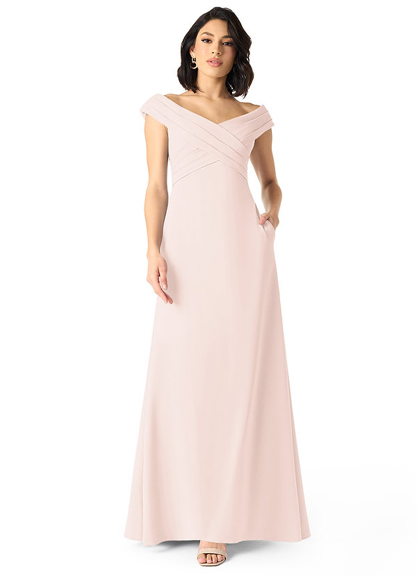Evita A-Line Off the Shoulder Stretch Crepe Dress