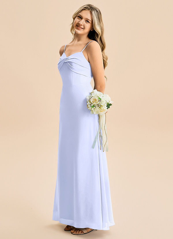 Azazie Jordyn Junior Linia A Dekolt w kształcie serca Szyfon Długość podłogi Młodsza druhna Sukienka image1