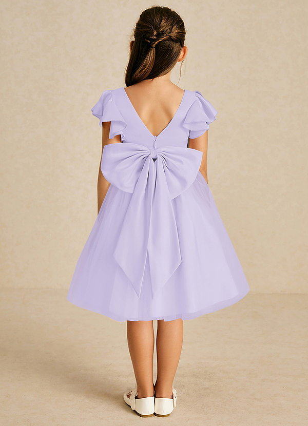 Azazie Kaeya Flower Girl Dresses Lilac A-Line Bow Tulle Dress image1