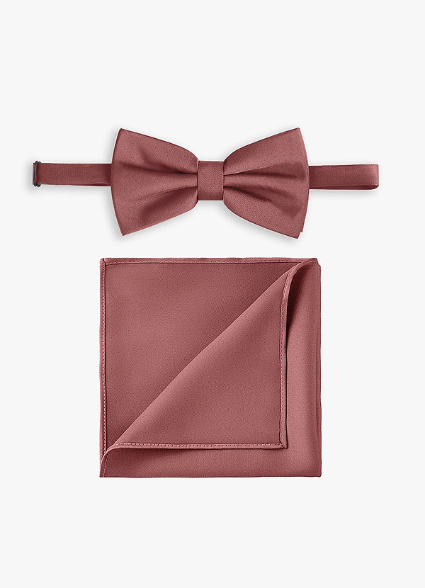 front Ensemble nœud papillon et pochette en satin extensible