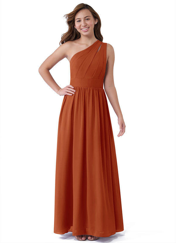 Paprika Azazie Molly JBD Junior Bridesmaid Dresses Azazie