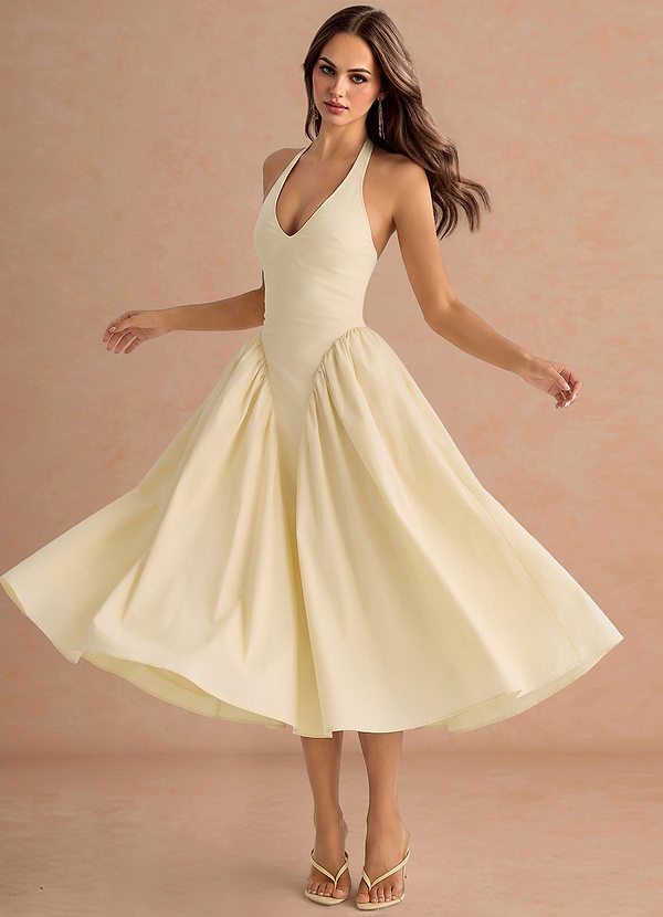 Belmira Pastel Yellow Midi Dress image1
