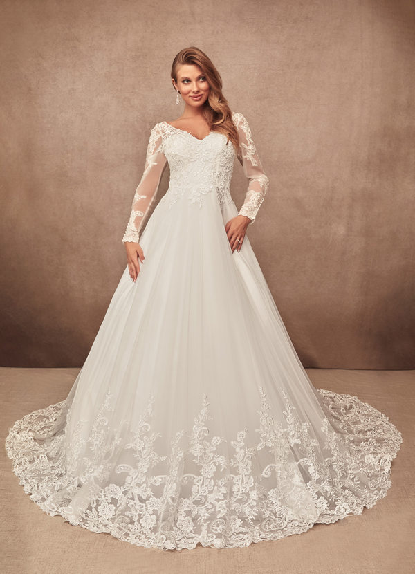front Azazie Altesa Wedding Dress
