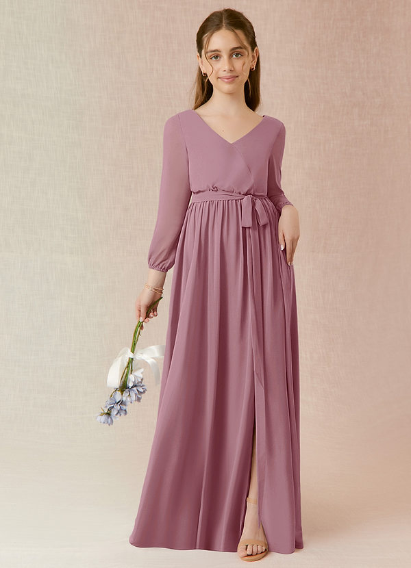 Fanny Cabestro Largo Gasa Vestido De Dama De Honor Malva Vintage Tallas Grandes