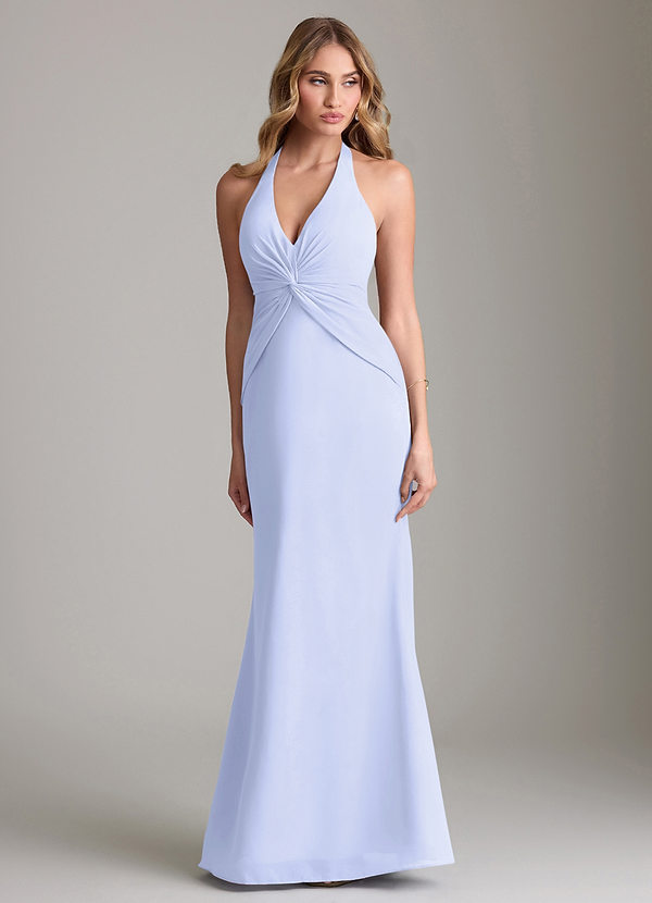 Azazie Valerie Bridesmaid Dresses Lavender Mermaid Pleated Chiffon Dress image1