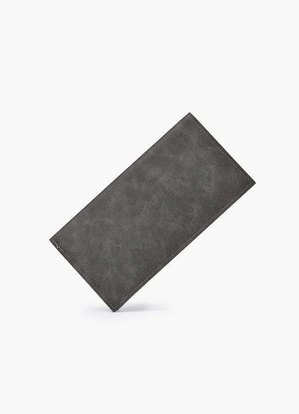 front Cartera larga de piel mate jaspeada para hombre