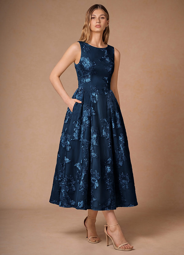 Casey Navy Midi Dress image1