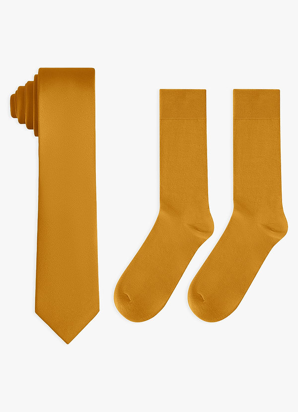 front Matching Stretch Satin Skinny Tie and Cotton Socks Set