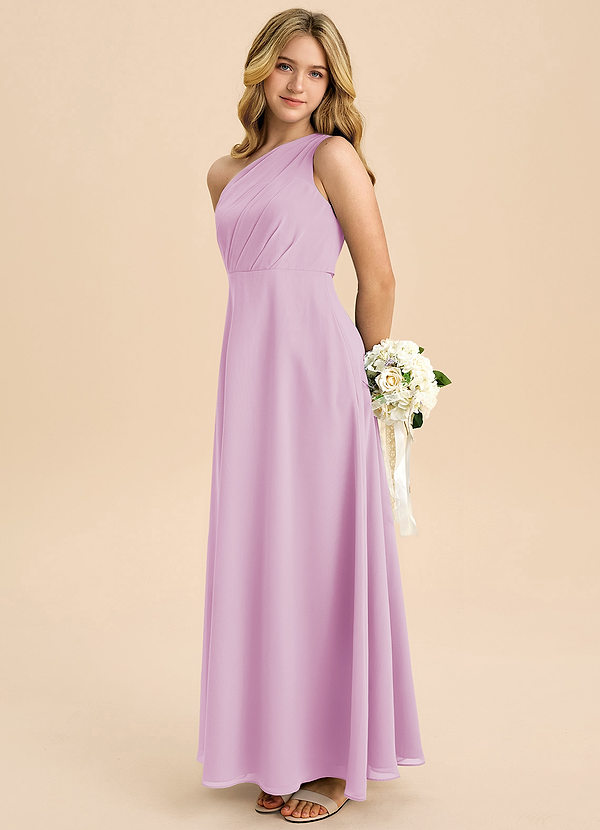 Azazie Phaedra Junior Klä av A-Line i Chiffong Plisserad image1