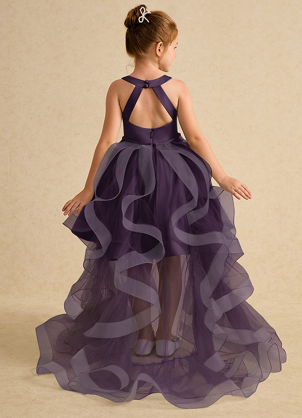 Azazie Julietta Blumenkinder Kleider Ballkleid Cabrio Tüll Kleid Pflaume image1
