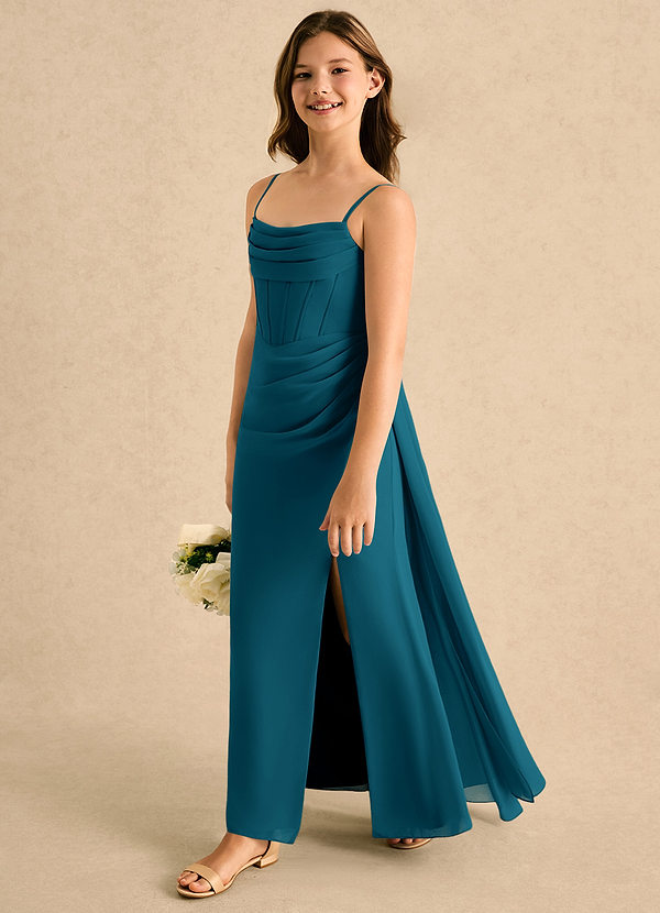 Azazie Moxie Girls Formal Blommflicksklänningar Klänning A-linje i Chiffong Spets image1