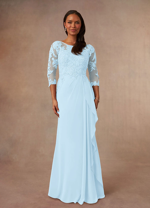 Azazie Calanthe Mother of the Brides Dresses Sky Blue A-Line Scoop Chiffon Dress image1