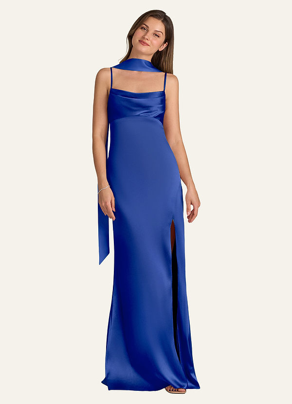 front Azazie Matching Color Matte Satin Scarf