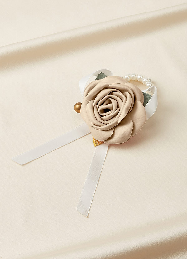 front Matching Color Matte Satin Wrist Corsage