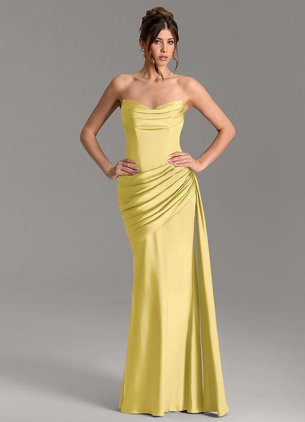 Zorah Bridesmaid Dresses Canary Mermaid Corset Stretch Satin Convertible Dress image1