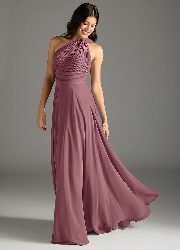 Azazie Charlize Brautjungfernkleider A-Linie One-Shoulder Chiffon Kleid Amethyst image1