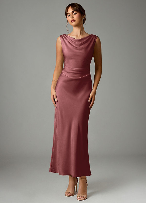 Azazie Kieryn Brudtärneklänningar Klä av Sjöjungfru i Stretch Satin Plisserad Ametist image1