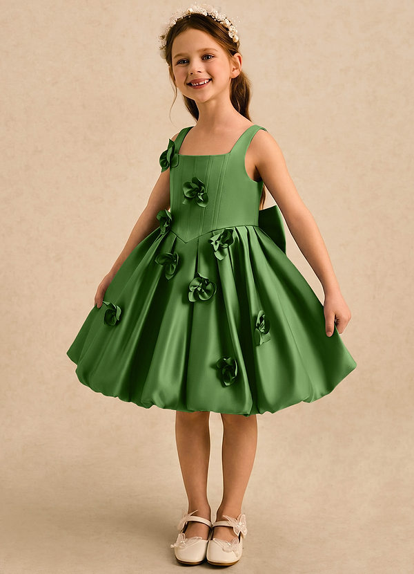 Azazie Lillian Vestidos de arras Vestido Albahaca de Satin Mate de Vestido de princesa con Plisado image1