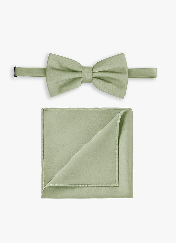 front Stretch Satin Bow Tie and Pocket Square Set