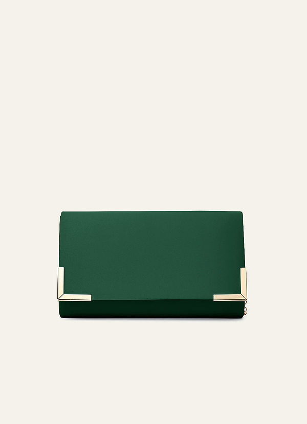 front Farblich passende Clutch aus mattem Satin im Envelope-Stil