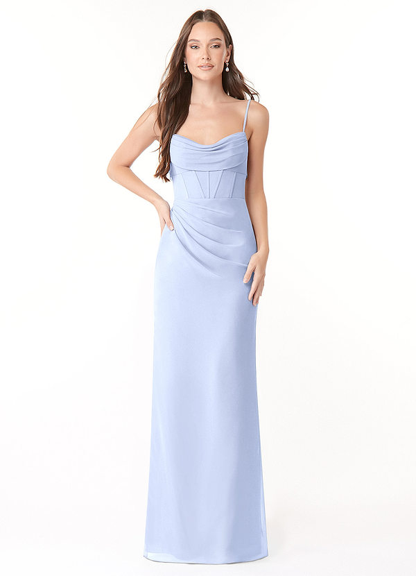 Azazie Mai Bridesmaid Dresses Ice Sheath Pleated Chiffon Dress image1