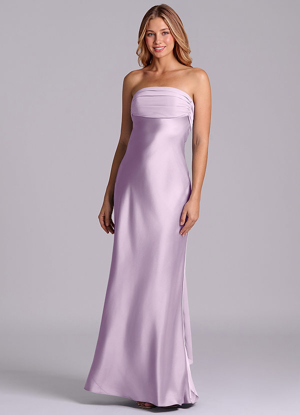 Azazie Ailanie Brudtärneklänningar Klä av Tubklänning i Stretch Satin Axelbandslös Frostad Lila image1