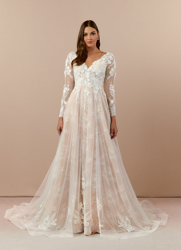 front Azazie Leila Wedding Dress