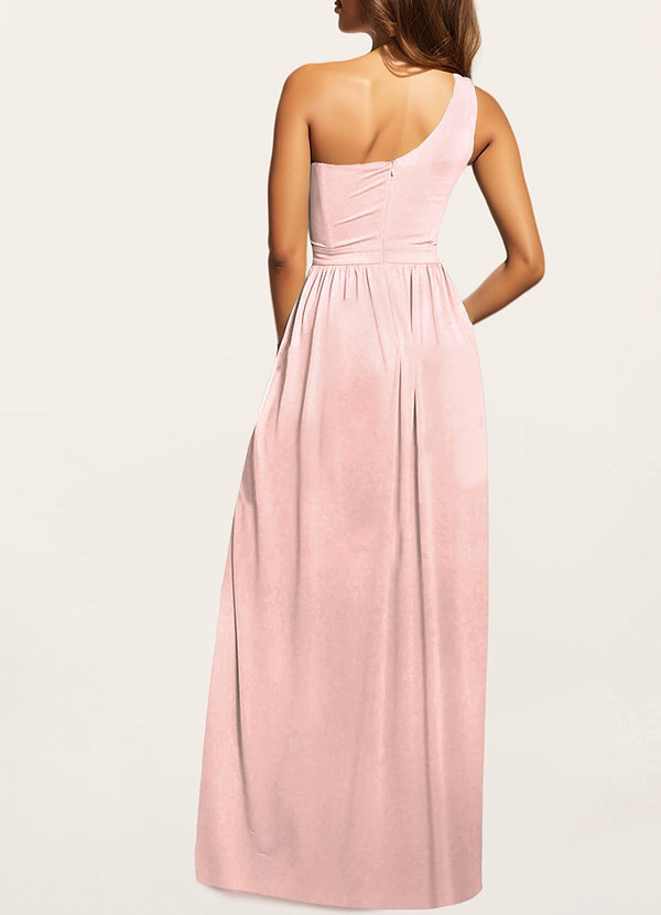 back On The Guest List Blushing Pink One-Shoulder Maxi Dress