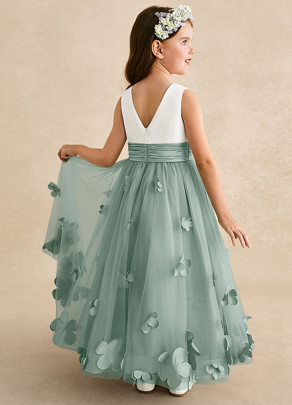 Vi Flower Girl Dresses Silver Sage A-Line Sleeveless Tulle Dress image1