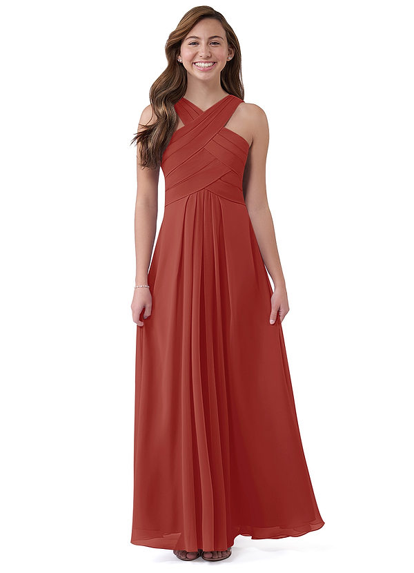 Terracotta Azazie Kaleigh Junior Bridesmaid Dresses Azazie