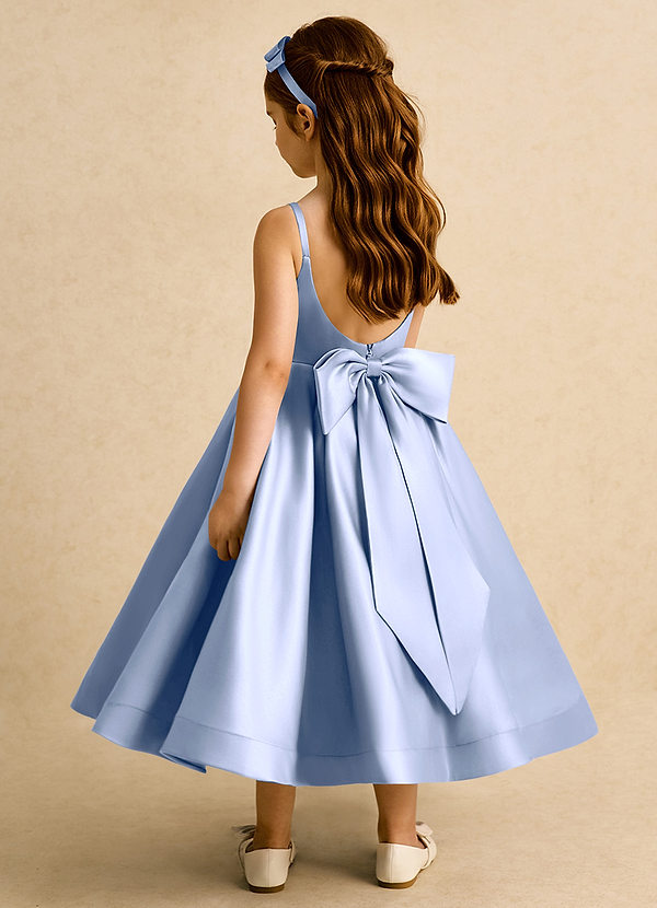 Azazie Babs Blumenkinder Kleider Ballkleid Plissee Matte Satin Kleid Eis image1