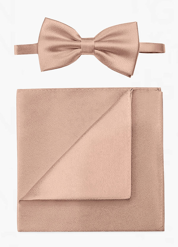 front Set van metallic satijnen strik en pochet