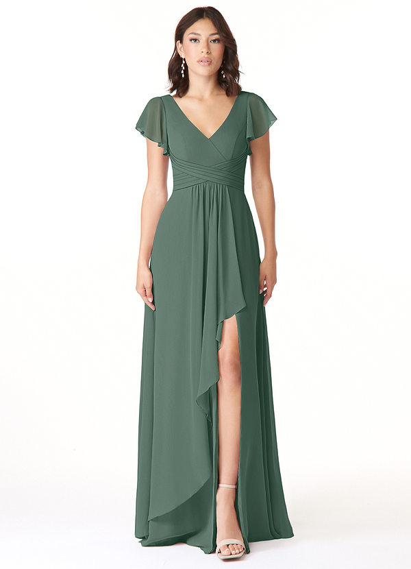 Azazie Omari Bridesmaid Dresses Sea Moss A-Line Chiffon Dress image1