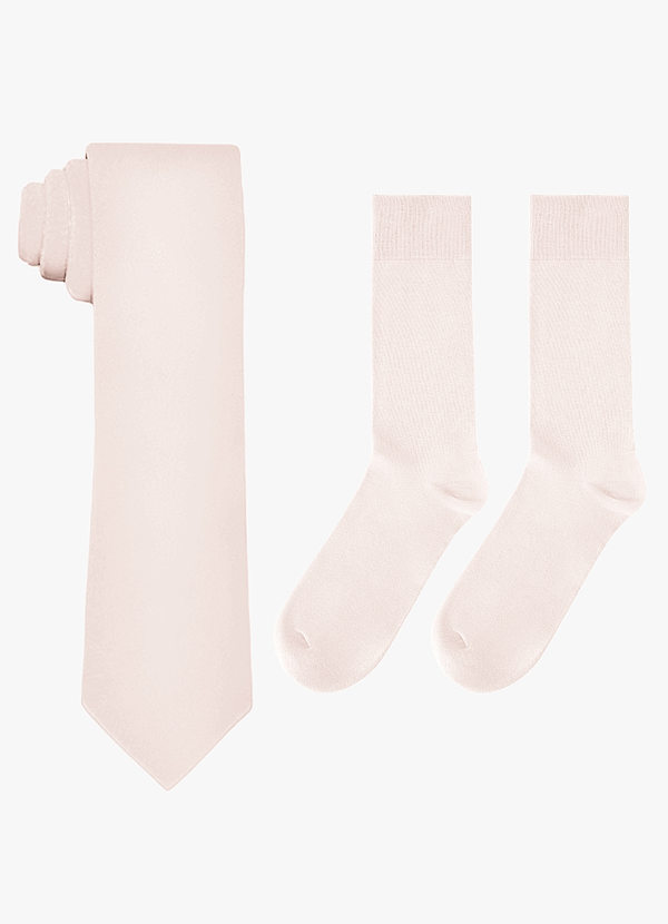 front Matching Matte Satin Wide Tie and Cotton Socks Set