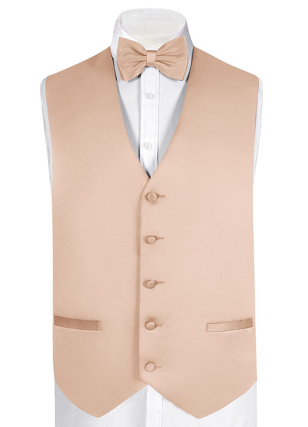 front Vest og sløjfesæt i mat satin