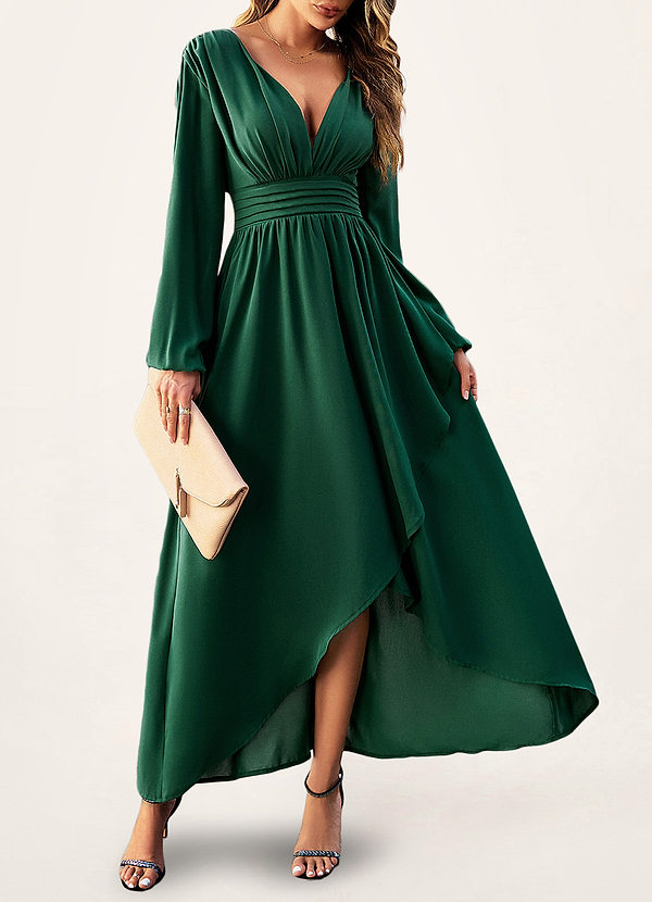 Dark Emerald Dudley Dark Emerald Long Sleeve High Low Dress Dresses ...